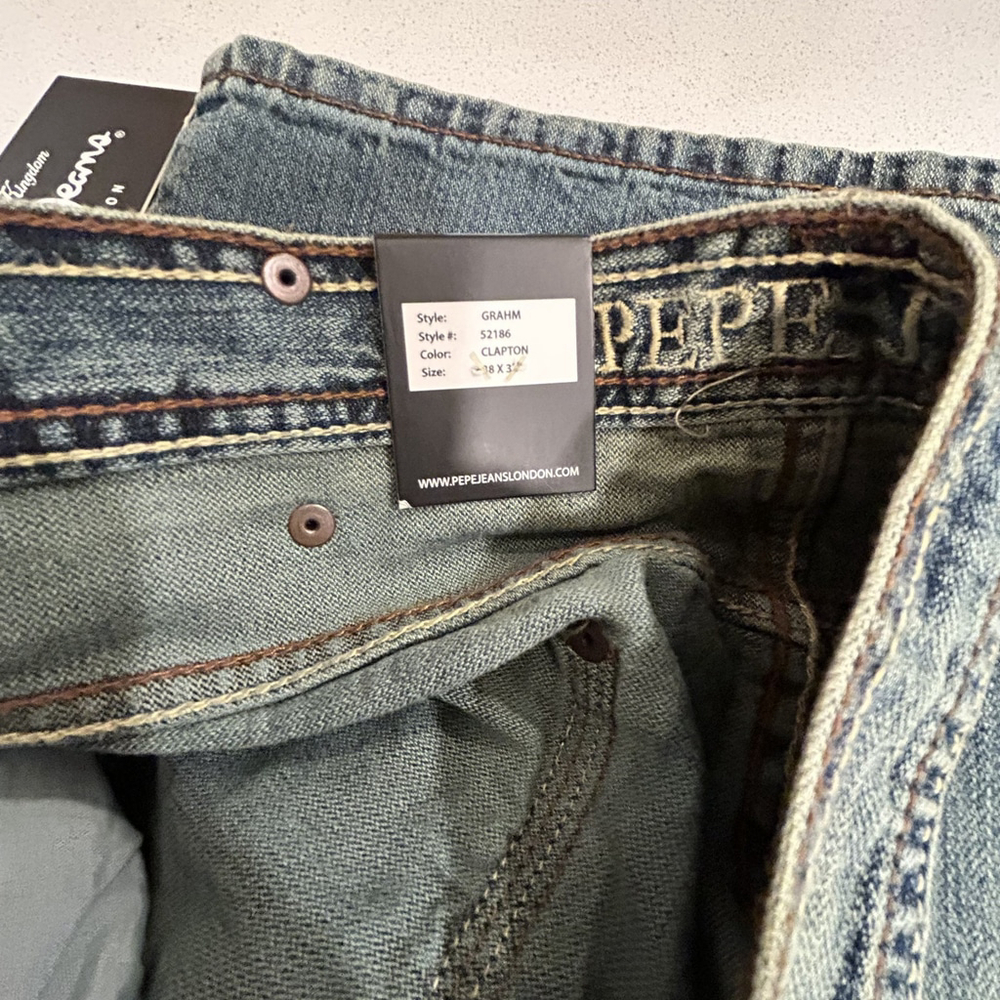 Mens Pepe Jeans Relaxed Low-Rise Straight Leg NWT 38x30 - Picture 7 of 16